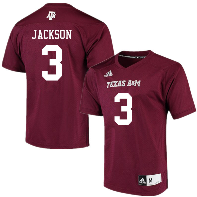 Men #3 Vernon Jackson Texas A&M Aggies College Football Jerseys Sale-Maroon Alumni Player